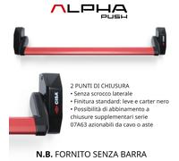 Maniglione Antipanico CISA Barra Rossa ALPHA PUSH Modern Porte Sicurezza CE ICIM