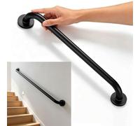 Maniglione bagno, maniglia supporto doccia nera acciaio inox 304 | Maniglia di supporto a parete da 30/40/50/60/80/100/120 cm for la sicurezza domestica delle scale della doccia(70CM)
