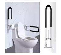 Maniglione Barra di sicurezza for disabili in alluminio ribaltabile con gancio for fazzoletti a forma di U e montaggio a parete(One pair)