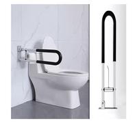 Maniglione Barra di sicurezza for disabili in alluminio ribaltabile con gancio for fazzoletti a forma di U e montaggio a parete(Single)