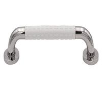Maniglione Corrimano for anziani disabili in acciaio inox, accessibile, sicurezza, for WC, montaggio a parete con impugnatura testurizzata, bianco e giallo