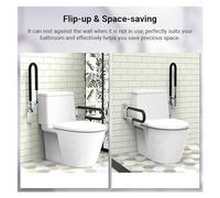Maniglione Corrimano for bagno, corrimano di sicurezza for WC pieghevoli, corrimano for disabili, supporto for corrimano for WC a scomparsa da parete in lega di alluminio(23.6In)