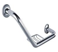 Maniglione Curvo con portasapone, portasciugamani di sicurezza senza barriere, corrimano antiscivolo, corrimano a parete for WC, maniglia di sicurezza for anziani e disabili