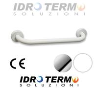 MANIGLIONE DI SOSTEGNO SICUREZZA DRITTO PER BAGNO ANZIANI/DISABILI BIANCO-CROMO