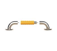 Maniglione in acciaio inox 304 - antiscivolo per vasca da bagno e doccia, involucro in nylon giallo, 30 cm, binario di supporto di sicurezza per equilibrio e stabilità
