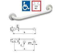 MANIGLIONE LINEARE VERNICIATO Misure varie - Linea Disabili