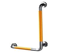 Maniglione Maniglione di sicurezza a L for vasca da bagno, angolare, cromato lucido, con supporto in acciaio inox 304, maniglia esterna in nylon for anziani e disabili