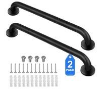 Maniglione per bagno da 2 pezzi, 24 pollici, comode impugnature ergonomiche per un forte carico, corrimano per doccia, maniglia di sicurezza per accanto al WC, zona doccia (nero)
