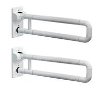 Maniglione per Wc Bianco, 2 Pack Maniglia in Acciaio Inossidabile Maniglione Bagno Disabili Maniglia Vasca Maniglia di Sicurezza per Doccia Pieghevole Antiscivolo Maniglione per Anziani 60cm/23.6in