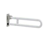 Maniglione per WC, Bianco, Bianco, 60cm | Antiscivolo, Barra D'appoggio Pieghevole, Resistente Ruggine, Maniglione per Disabili con Cerniera, Toilette, Anziani
