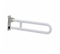 Maniglione per WC, Bianco, Bianco, 70cm | Antiscivolo, Barra D'appoggio Pieghevole, Resistente Ruggine, Maniglione per Disabili con Cerniera, Toilette, Anziani