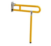 Maniglione per WC, Giallo, Giallo, Modello Con Gamba Da 75 Cm | Antiscivolo, Barra D'appoggio Pieghevole, Resistente Ruggine, Maniglione per Disabili con Cerniera, Toilette, Anziani