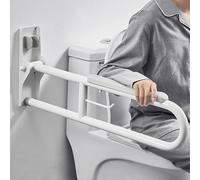 Maniglione Ribaltabile da parete, corrimano pieghevole per la toilette con struttura antiscivolo e porta rotolo di carta igienica, aiuto per la doccia, maniglioni per anziani, incinta, disabili, inf