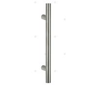 Maniglione tondo diritto in acciaio inox satinato per porte esterne negozi - API