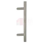 Maniglione tondo inclinato in acciaio inox satinato per porte esterne negozi API