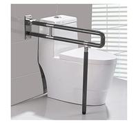 Maniglione WC pieghevole con supporto for le gambe, maniglioni for bagno, corrimano di sicurezza in acciaio inossidabile con tubo esterno in nylon nero