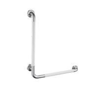 Maniglioni A L For Bagno, Maniglie Di Sicurezza Antiscivolo In Acciaio Inox, Barra Di Sostegno For Doccia Resistente, Design Monoblocco, Nessun Montaggio Richiesto(White,50x70cm)