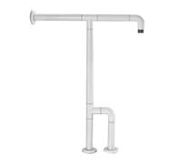 Maniglioni For WC, Maniglioni Con Maniglie, Barra Di Sostegno For WC In Acciaio Inox Con Camera D'Aria, Barra Di Sostegno For WC For Bagno Autonoma For Persone Con Disabilità Motorie(White)