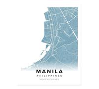Manila City Map Poster Wall Art - Design urbano moderno qualità premium