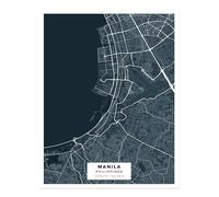 Manila City Plan Wall Art - Elegante decorazione urbana città moderna