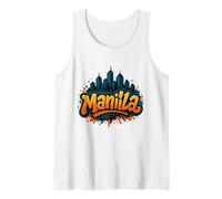Manila, Filippine Skyline di Arte di Strada dei Graffiti Canotta
