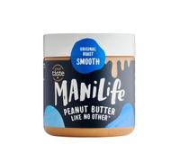 ManiLife Burro di arachidi originale arrosto liscio - tutto naturale, senza olio di palma, senza zucchero aggiunto, vegano, monorigine 295g (confezione da 1)