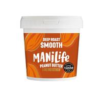 ManiLife Burro di Arachidi - Peanut Butter - Completamente Naturale, Monorigine, Senza Zuccheri Aggiunti e Senza Olio di Palma - ‘Deep Roast’ Vellutato (1 x 900g)