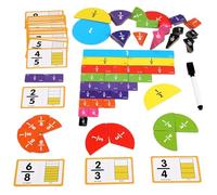 Manipulanti della frazione - 21.5x18x2,5 cm, apprendimento della matematica educativa set per bambini di età di 3+, lezioni di classe con pratica interattiva, giocattolo istruttivo in età prescolare p