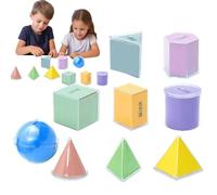 Manipulanti di matematica - Forme geometriche per bambini, forme 3D per l'insegnamento, manipolanti del tavolo leggero, rifornimenti per le forniture scolastiche, forniture per insegnanti di matematic