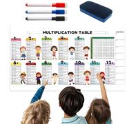 Manipulanti di moltiplicazione, grafico di moltiplicazione - Schede di matematica di moltiplicazione a secco con pennio,Forniture matematiche riutilizzabili per la gita di viaggio scolastica in classe