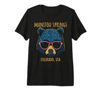 Manitou Springs Colorado Bear Indossa Occhiali da Sole Design Maglietta Premium