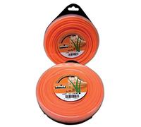 Homegarden Filo di nylon per decespugliatore quadro professionale mm.3,3 da 39 mt arancione - 14497