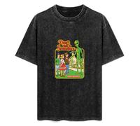 MANJIABAO IANGXIAO Don't Talk To Strangers Black Printed Tee Graphic Top for Men T-Shirt Black M