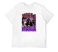 MANJIABAO Three 6 Mafia Hip Hop Rap T Shirt T-Shirt Whites