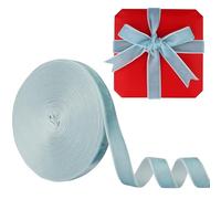 Manjonzic Nastro di velluto da 15 mm, 9,1 m, nastro in velluto su un lato, perfetto per alberi di Natale, confezioni regalo, mazzi di fiori, decorazioni per matrimoni, colore: azzurro
