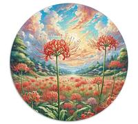 Manjusaka, puzzle rotondi da 1000 pezzi, per adulti, regalo per la famiglia, forma unica e decorazione per la casa, giochi di sfida unici, 1000 pezzi (67,5 x 67,5 cm)