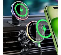 MANKIW Caricatore Auto per MagSafe, 15W Caricatore Wireless Auto per iPhone 17/16/15/14/13/12, Supporto Telefono da Auto per Bocchetta d’Aria/Cruscotto