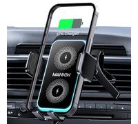 MANKIW Caricatore Wireless Auto, 15W Ricarica Wireless Auto con Bloccaggio Automatico, Rotazione 360° & Luci RGB, Compatibile con iPhone 16/15/14/13/12 Mini Pro Max, Galaxy S25/S24/S23 Ultra ecc