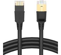 ManKn - Cavo Ethernet CAT8, 40 Gbps, 2000 Mhz, Gigabit SFTP Lan, cavo patch RJ45 ad alta velocità con connettore placcato oro, per interruttore, router, modem, pannello patch, PC, 2 m, colore: Nero