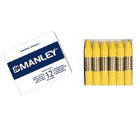 Manley 422145 - Confezione da 12 Pastelli Nº4, Giallo chiaro