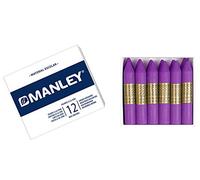 Manley mnc04577 - Pack di 12 pastelli a cera, colore: viola chiaro