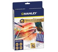 Manley Set di tecniche artistiche con matite colorate, 24 pezzi, ideale per artisti in erba | Cere acquerellabili | Cere Libera la tua creatività
