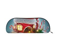MANLUU Astuccio in pelle con cappello di Babbo Natale, piccolo astuccio per penne con cerniera per matite, penne, pennarelli, trucchi, cambiamenti, monete, Cappello di Babbo Natale Buon Natale, Taglia