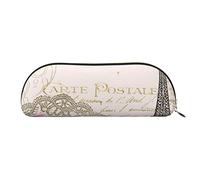 MANLUU Astuccio in pelle rosa con fiore e mucche e bestiame, piccolo astuccio con cerniera per matite, penne, pennarelli, trucchi, cambiamenti, monete, Romantico Torre di, Taglia unica