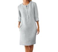 MaNMaNing Abito Casual da Donna con Bottoni E Tasche per E Vestito Donna Vestito Lungo Elegante Lungo Nero Abito Cerimonia Cerimonia Battesimo