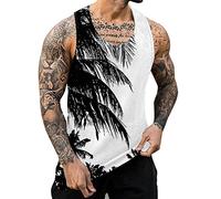 MaNMaNing Camicetta Senza Maniche con Scollo Tondo con da Canottiere Uomo Maglietta Bianca Uomo Abbigliamento Palestra Abbigliamento Running Maglia Portiere Maglietta Nera Completo Palestra