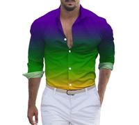 MaNMaNing Camicia A Maniche Lunghe Mardi da Uomo con Numeri Camicie Uomo Camicia Estiva No Stiro Camice Manica Corta Estiva Maniche Lunghe Azzurra