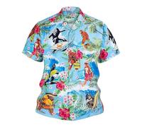 MaNMaNing Camicia Casual da Uomo Stampata per L'Estate, da Camicia Uomo Cotone Elegante Nera A Maniche Corte Nera Camiciotto Maniche Corte Maglietta in Lino