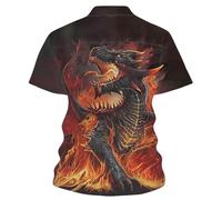 MaNMaNing Camicia Casual da Uomo Stampata per L'Estate, da Camicia Uomo Elegante Camicie Manica Corta Blu Manica Corta Elasticizzata Lavoro