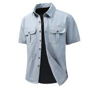 MaNMaNing Camicia Casual Elegante da con Bottoni per L'Uso Camicia Uomo Cotone Camice Uomo Estive Manica Corta Bianca Estiva Maniche Lunghe Hawaiana